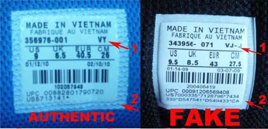Hướng dẫn phân biệt giày Nike chính hãng và giày Nike giả, Nike fake